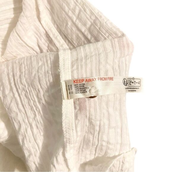 Anthropologie Ruffle Off-The-Shoulder Gauze Dress in White Size Medium - Picture 13 of 14